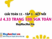Bài 4.33 SGK Toán 11 tập 1 Kết nối tri thức